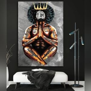African American Black King Wall Art NWOT